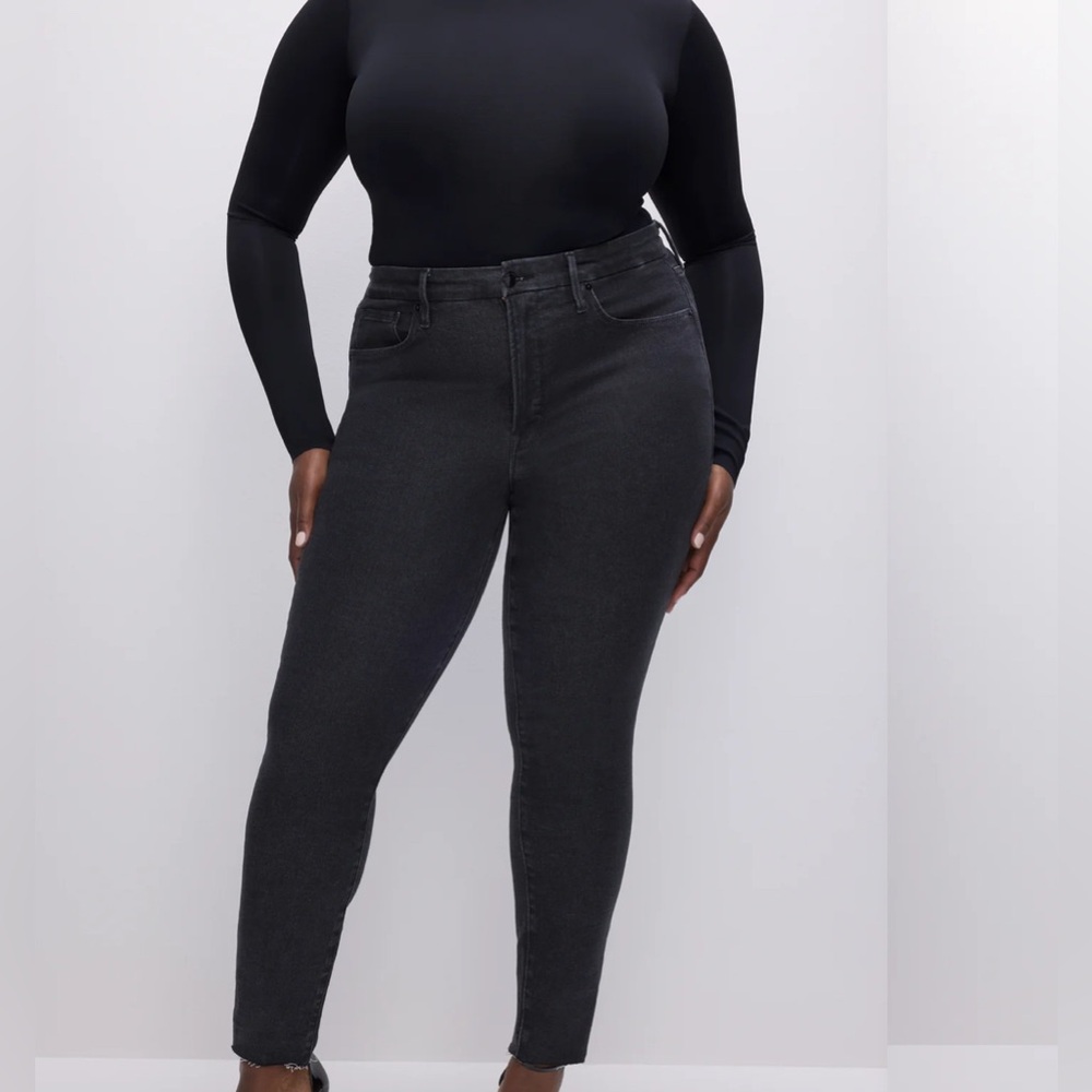 Good American Good Legs Black Cashmere Skinny Jeans - Size 16